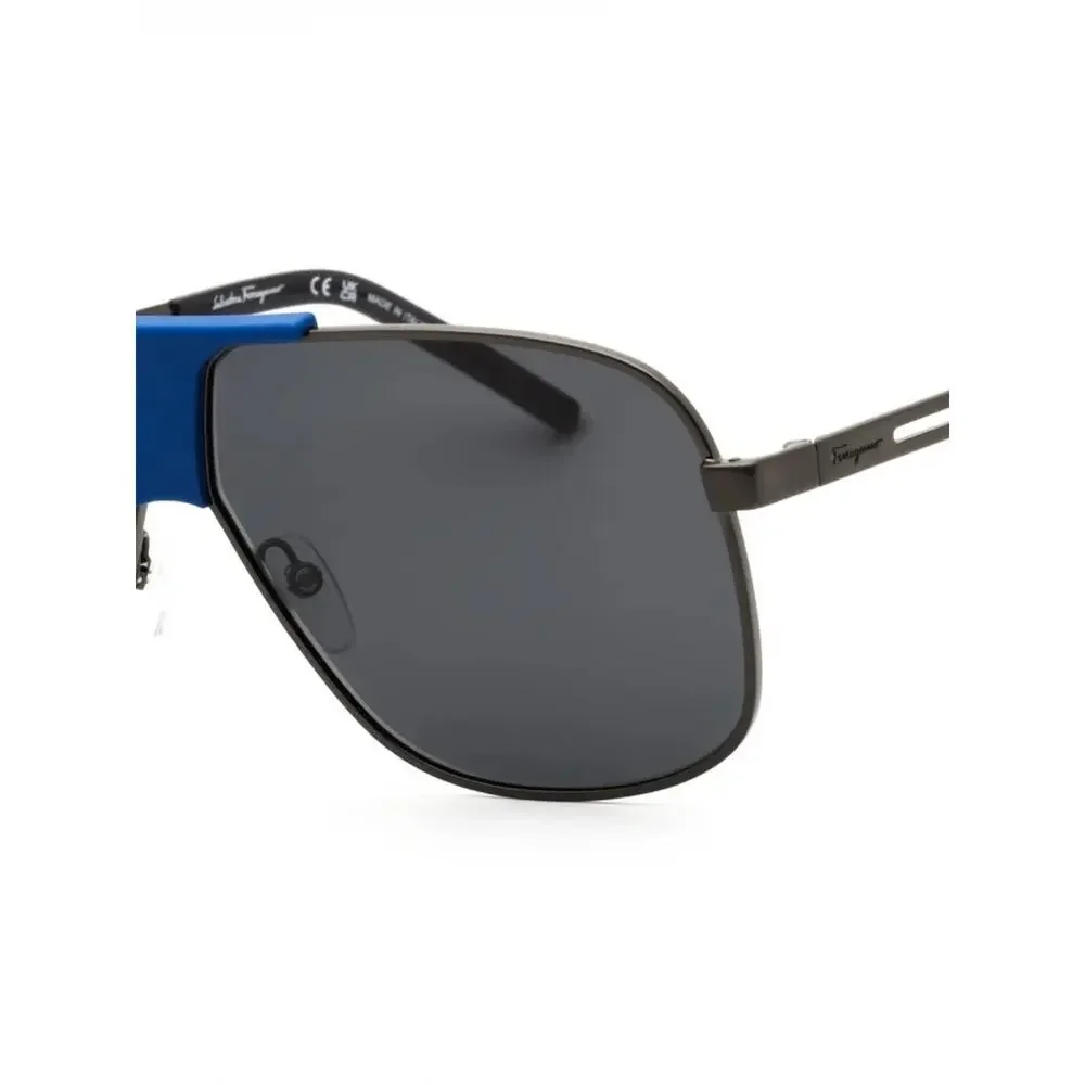 NEW! Salvatore Ferragamo SF292S 029 Black Frame Sunglasses Blue Bridge Authentic